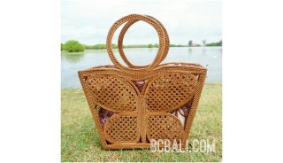 natural grass ata rattan butterfly style women handbag full handmade